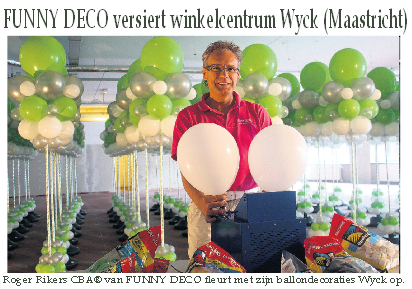 Roger Rikers CBA® van FUNNY DECO fleurt met zijn ballondecoraties Wyck op.