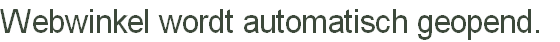 Webwinkel wordt automatisch geopend. 